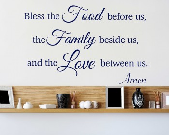 Bless the Food Before Us - Meal Prayer Decal Religious